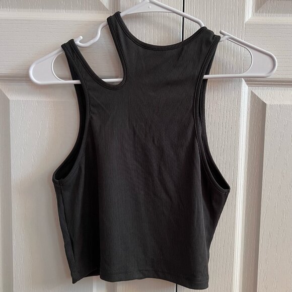 Cider Asymmetrical Cut-Out Top - Heather Gray - Picture 2 of 2